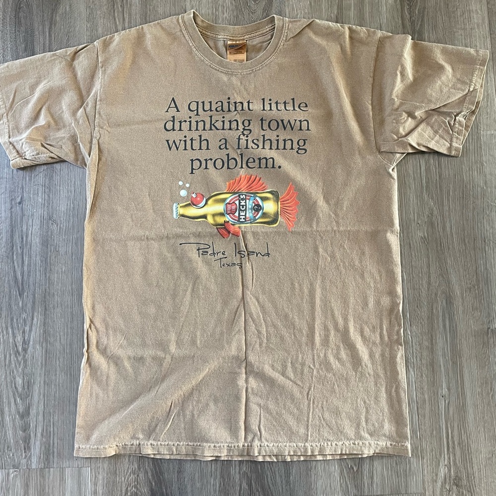 !Lowest Price! Hecks beer promo. Padre Island, Texas souvenir shirt